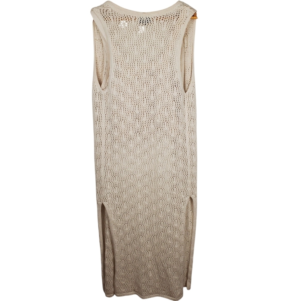Freshman 1996 Crochet Top and Sleeveless Duster.  Off White. MED. #0151 - Picture 6 of 10